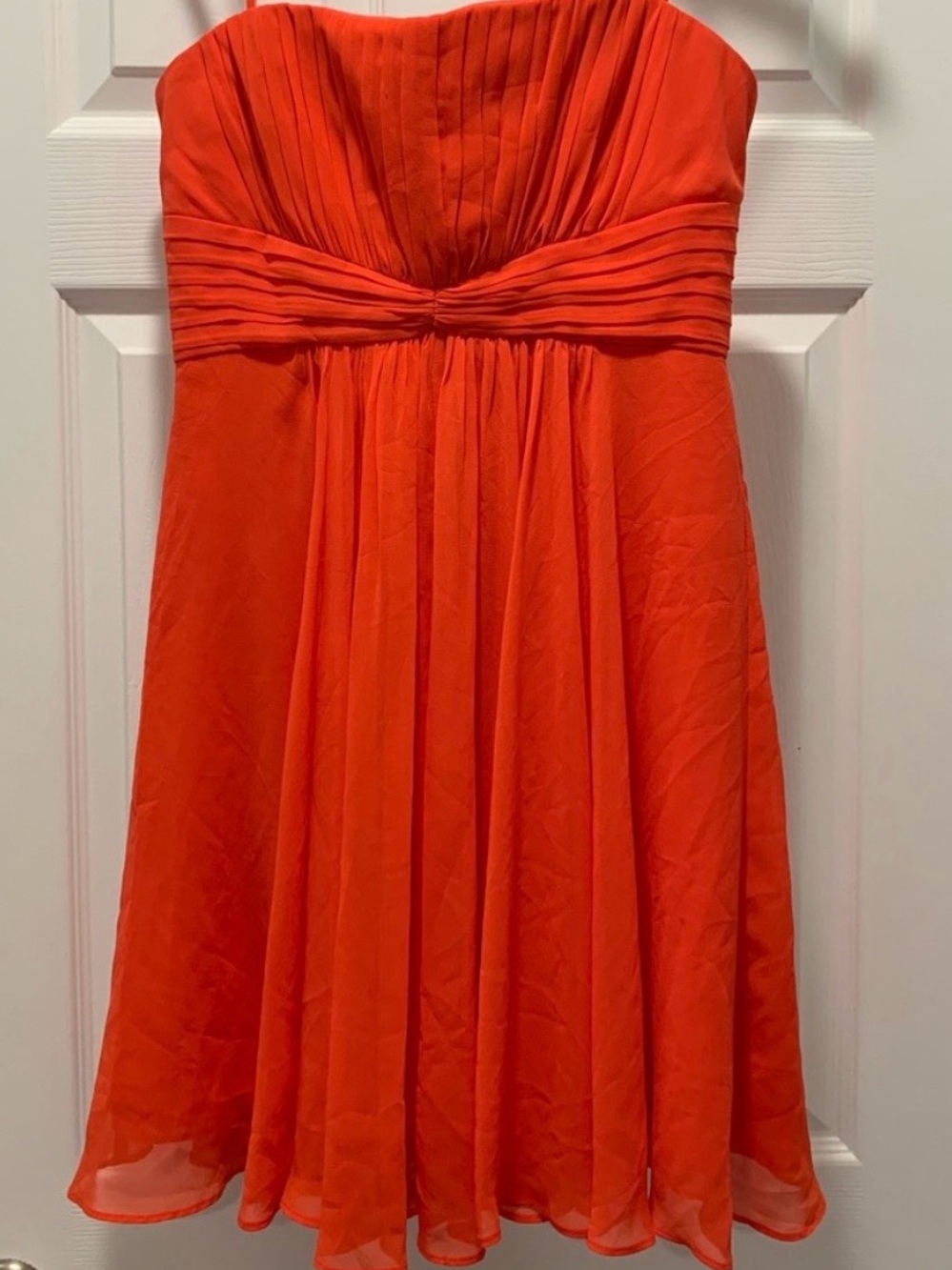 NWT BCBGMaxAzria Vibrant red chiffon Pleated Dress